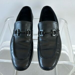 Men’s Salvatore Ferragamo Black Leather  Loafers Size 9 Dust Bags Included